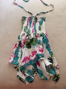KMA Kids Flamingo Tropical Halter Dress 4/5